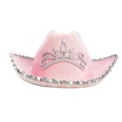 Spooktacular Creations Pink Tiara Felt Cowboy Hats, 2 Pack Child Costumes