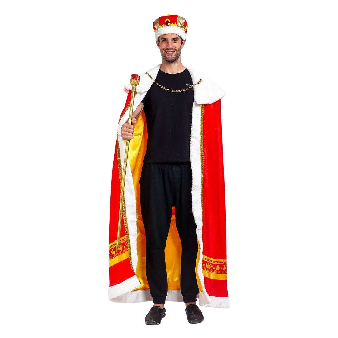 Spooktacular Creations Regal King Royal Robe Cosplay Costume Set With King Crown And Scepter Red - Adult 3 Spooktacular Creations Regal King Royal Robe Cosplay Costume Set With King Crown And Scepter Red - Adult