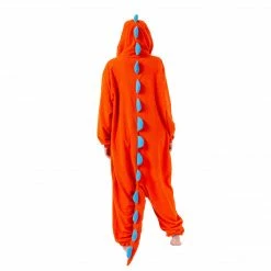 Spooktacular Creations Orange Dinosaur Animal Onesie Pajama Costume - Adult 8 Spooktacular Creations Orange Dinosaur Animal Onesie Pajama Costume - Adult
