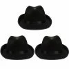 Spooktacular Creations Headwear Black Gangster Hat, 3 Pcs - Adult