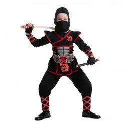 Spooktacular Creations Red Ninja Costume For Girls Cosplay - Child Classic Costumes