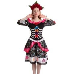 Spooktacular Creations Day Of The Dead 2 - Headband With Rose, Face Tattoo