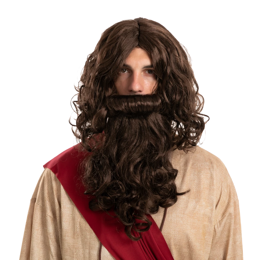 Spooktacular Creations Men Brown Wizard Wig With Beard Cosplay- Adult 4 Spooktacular Creations Men Brown Wizard Wig With Beard Cosplay- Adult