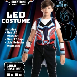 Spooktacular Creations LED Waistcoat With Cape And Wristbands - Child Child Costumes