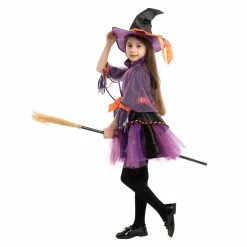 Spooktacular Creations Classic Costumes Orange And Purple Witch Cosplay Costume - Child