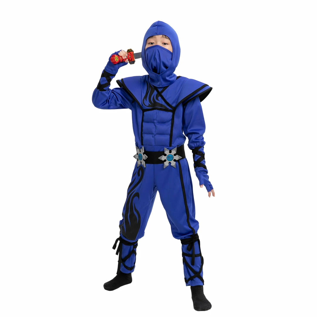 Spooktacular Creations Striking Blue Ninja Costume Cosplay Role Play- Child 3 Spooktacular Creations Striking Blue Ninja Costume Cosplay Role Play- Child