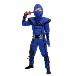 Spooktacular Creations Striking Blue Ninja Costume Cosplay Role Play- Child 10 Spooktacular Creations Striking Blue Ninja Costume Cosplay Role Play- Child