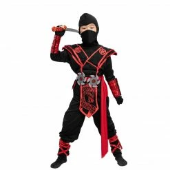 Spooktacular Creations Red Ninja Costume Cosplay- Child Child Costumes