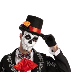 Spooktacular Creations Day Of The Dead Cosplay - Short Gloves, Men's Hat, Bow Tie