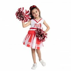 Spooktacular Creations Child Costumes Cheerleading Girl Uniform Outfit For Role Play Cosplay- Child