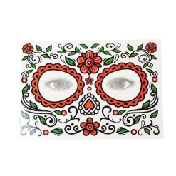 Spooktacular Creations Day Of The Dead Cosplay - Elastic Headband With Rose, Face Tattoo Headwear