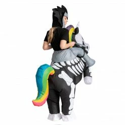 Spooktacular Creations Skeleton Unicorn Ride-On Inflatable Costume - Adult
