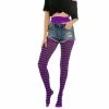 Spooktacular Creations Women's Nylon Striped Tights Black/Purple - Standard, 3 Pack