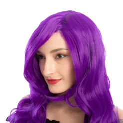 Spooktacular Creations Women Long Purple Curly Wig Cosplay Kit - Adult Wigs