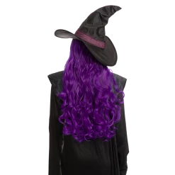 Spooktacular Creations Women Long Purple Curly Wig Cosplay Kit - Adult Wigs
