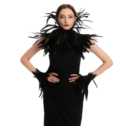 Spooktacular Creations Black Queen Cosplay Accessories With Choker Shawl & Cuff Props