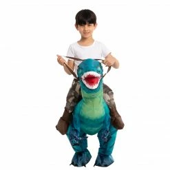 Spooktacular Creations Animal Costumes Inflatable Ride-On Blue Raptor Dinosaur Costume - Adult