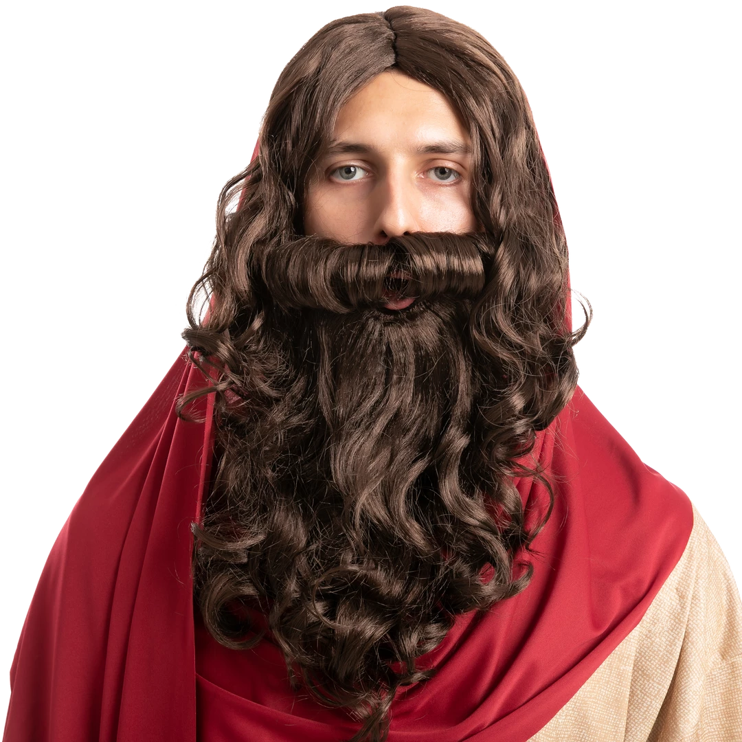 Spooktacular Creations Men Brown Wizard Wig With Beard Cosplay- Adult 3 Spooktacular Creations Men Brown Wizard Wig With Beard Cosplay- Adult