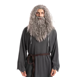 Spooktacular Creations Men Grey Wizard Wig With Beard Cosplay- Adult Wigs