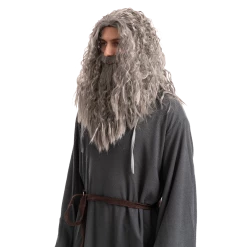 Spooktacular Creations Men Grey Wizard Wig With Beard Cosplay- Adult Wigs