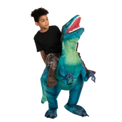 Spooktacular Creations Animal Costumes Inflatable Ride-On Blue Raptor Dinosaur Costume - Adult