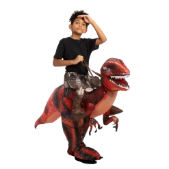 Spooktacular Creations Inflatable Ride-On Red Raptor Costume -Adult Animal Costumes
