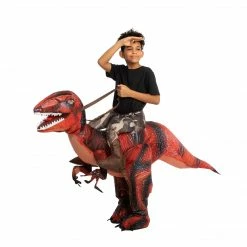 Spooktacular Creations Inflatable Ride-On Red Raptor Costume -Adult Animal Costumes