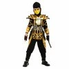 Spooktacular Creations Gold Ninja Costume For Role Play Cosplay - Child