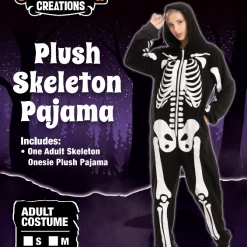 Spooktacular Creations Skeleton Plush Pajamas Onesie - Adult Skeleton/ Day Of The Dead 17 Spooktacular Creations Skeleton Plush Pajamas Onesie - Adult Skeleton/ Day Of The Dead