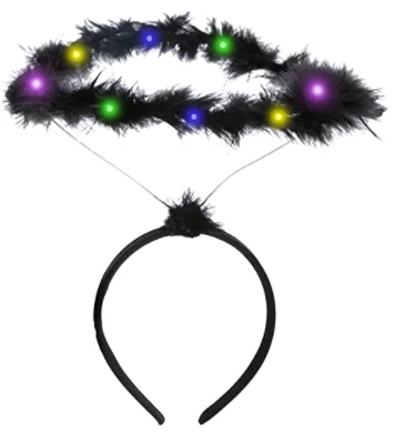 Spooktacular Creations Headwear Black LED Angel Halo Headband 3 Spooktacular Creations Headwear Black LED Angel Halo Headband