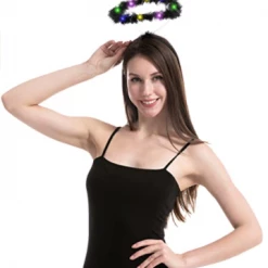 Spooktacular Creations Headwear Black LED Angel Halo Headband