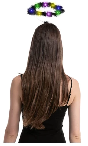 Spooktacular Creations Headwear Black LED Angel Halo Headband 7 Spooktacular Creations Headwear Black LED Angel Halo Headband