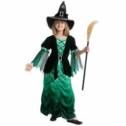 Spooktacular Creations Wicked Green Witch Costume Cosplay - Child