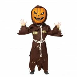 Spooktacular Creations Scary Scarecrow Pumpkin Costume W/Pumpkin Mask For Kids