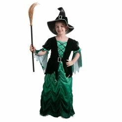 Spooktacular Creations Wicked Green Witch Costume Cosplay - Child