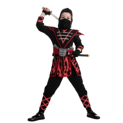 Spooktacular Creations Samurai Red Ninja Costume For Girls Cosplay- Child