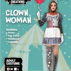 Spooktacular Creations Adult Costumes Sexy Creepy Evil Scary Clown Costume For Women - Adult