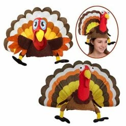 Spooktacular Creations Turkey Hats For Thanksgiving, 2 Pcs Headwear