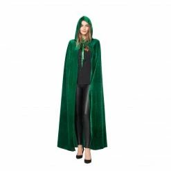 Spooktacular Creations Adult Costumes Long Hooded Velvet Cloak Cosplay Costume Role Play - Women