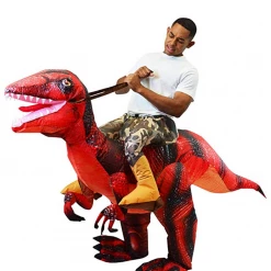 Spooktacular Creations Inflatable Ride-On Red Raptor Costume -Adult Animal Costumes