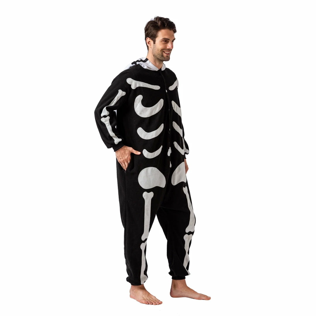 Spooktacular Creations Skeleton/ Day Of The Dead Skeleton Onesie Pajama Costume - Adult 4 Spooktacular Creations Skeleton/ Day Of The Dead Skeleton Onesie Pajama Costume - Adult