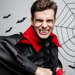 Spooktacular Creations Makeup & Blood Vampire Fangs False Teeth Cosplay Kit , 6 Pcs