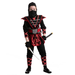 Spooktacular Creations Samurai Red Ninja Costume For Girls Cosplay- Child