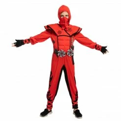 Spooktacular Creations Red Ninja Costume Cosplay - Child Classic Costumes
