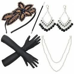 Spooktacular Creations 1920s Retro Timeless Old Hollywood Flapper Accessories Set For Women Cosplay