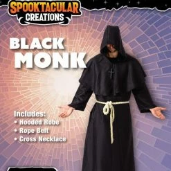 Spooktacular Creations Classic Costumes Medieval Hooded Monk Cloak Renaissance Priest Robe Cosplay Costume - Adult