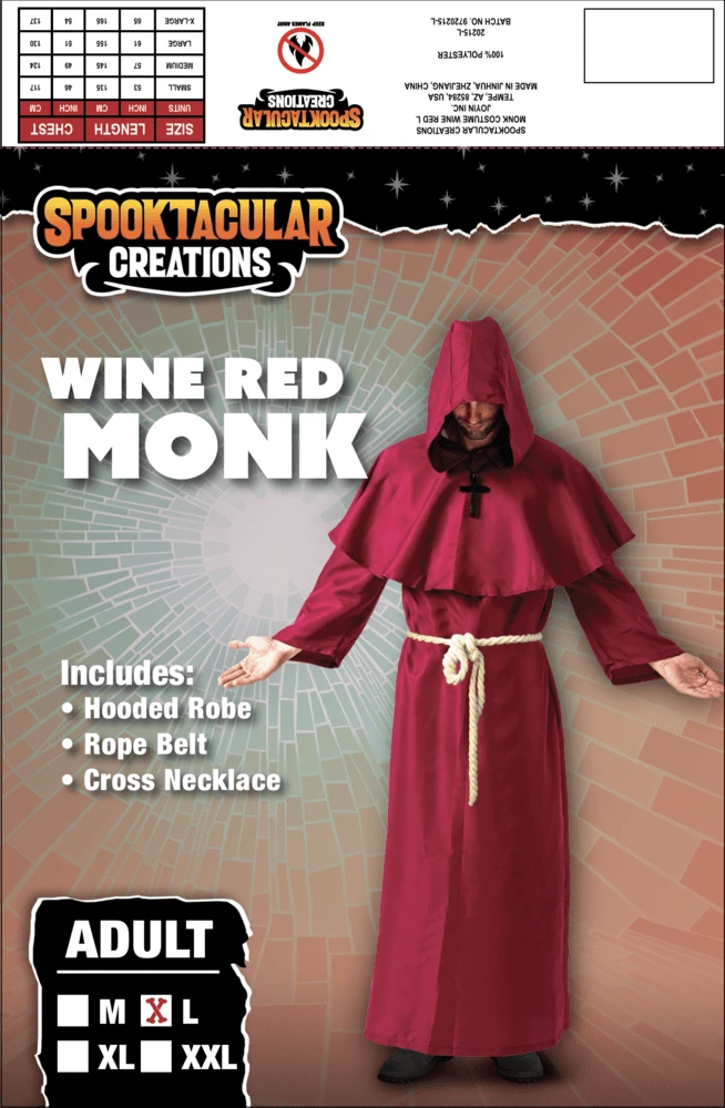 Spooktacular Creations Medieval Hooded Monk Cloak Renaissance Priest Robe Cosplay Costume - Adult Classic Costumes 5 Spooktacular Creations Medieval Hooded Monk Cloak Renaissance Priest Robe Cosplay Costume - Adult Classic Costumes