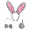 Spooktacular Creations Grey Bunny Cosplay Accessories Set Headwear 2 Spooktacular Creations Grey Bunny Cosplay Accessories Set Headwear