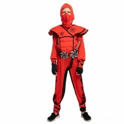 Spooktacular Creations Red Ninja Costume Cosplay - Child Classic Costumes