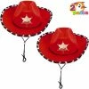 Spooktacular Creations Headwear Red Cowboy Hats Cosplay Accessories, 2 Packs 1 Spooktacular Creations Headwear Red Cowboy Hats Cosplay Accessories, 2 Packs